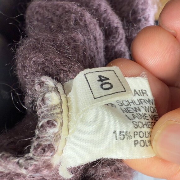 ESCADA VTG Heritage Mohair Top Buttons Eggplant Knitted Cardigan 70's 80's sz 40 - Picture 11 of 14